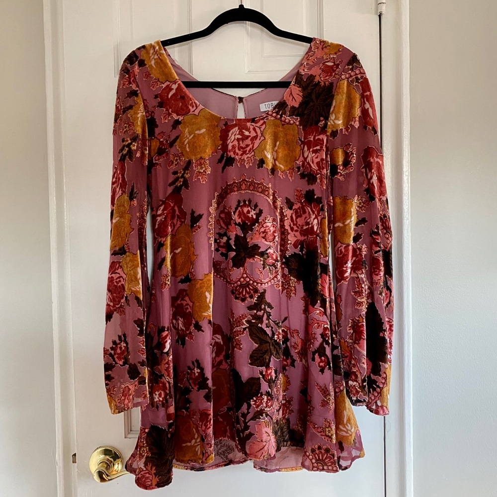 Velvet Wide Sleeve Dress
